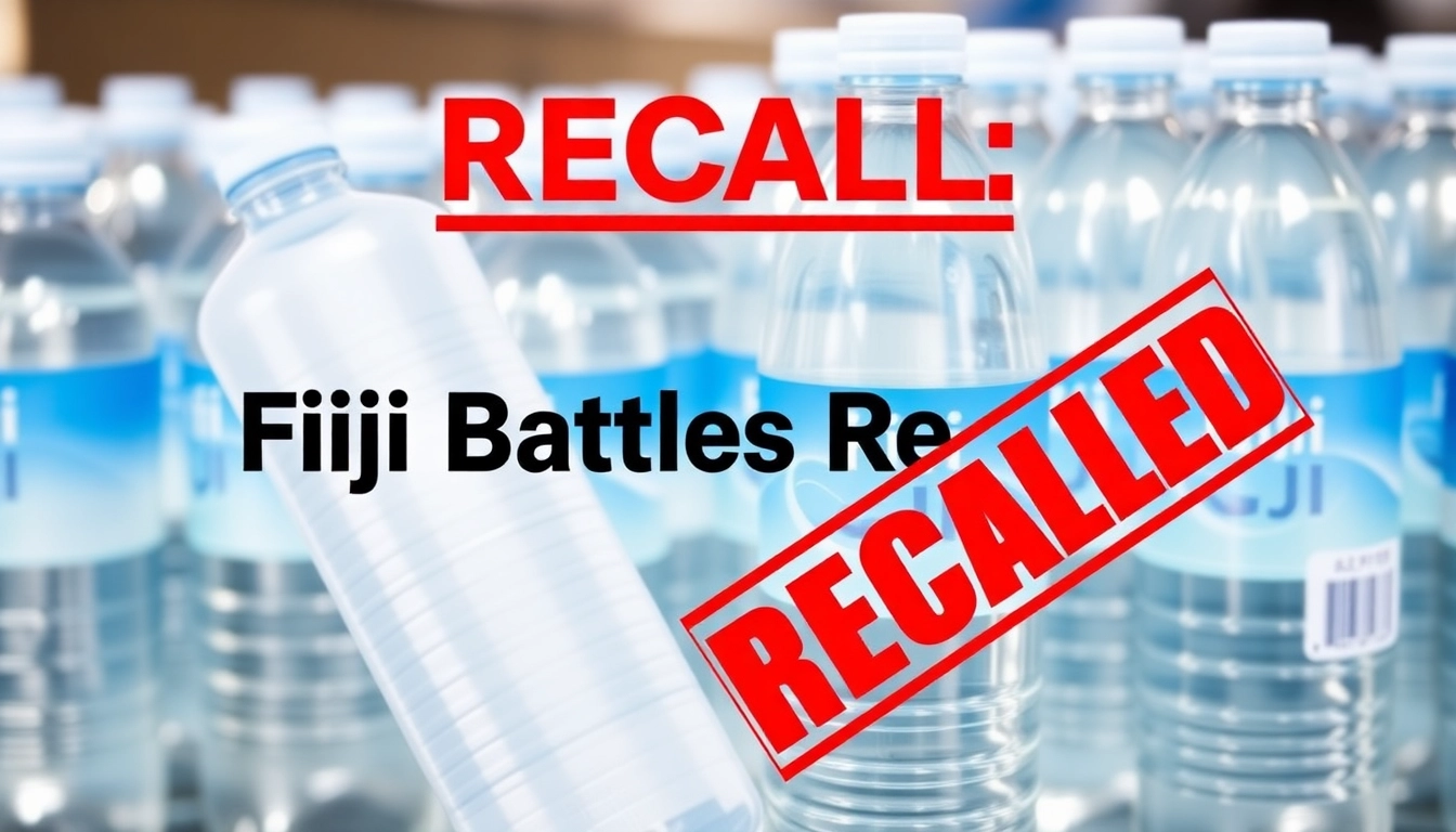 Fiji water bottles recalled notice displaying important details about contamination issues