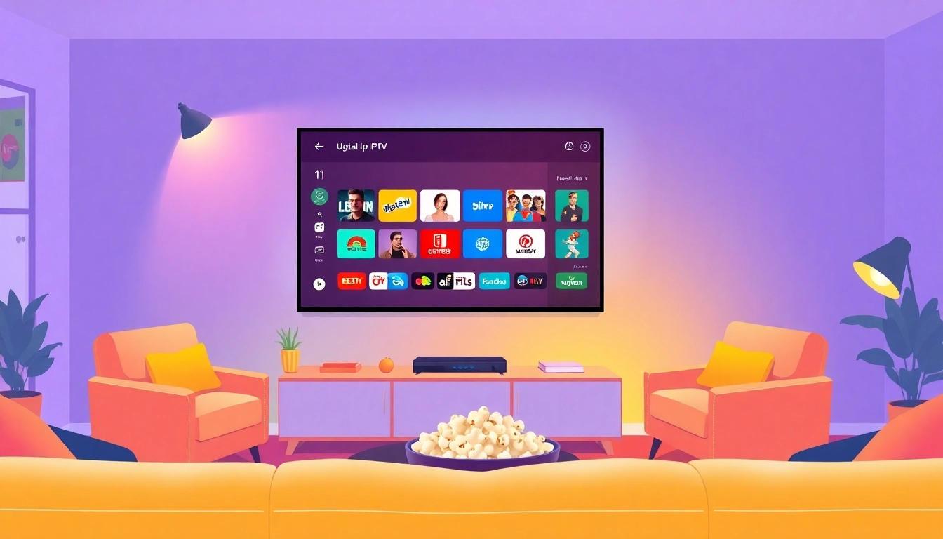 View various IPTV content options with abonnement iptv subscriptions in a stylish home setup.