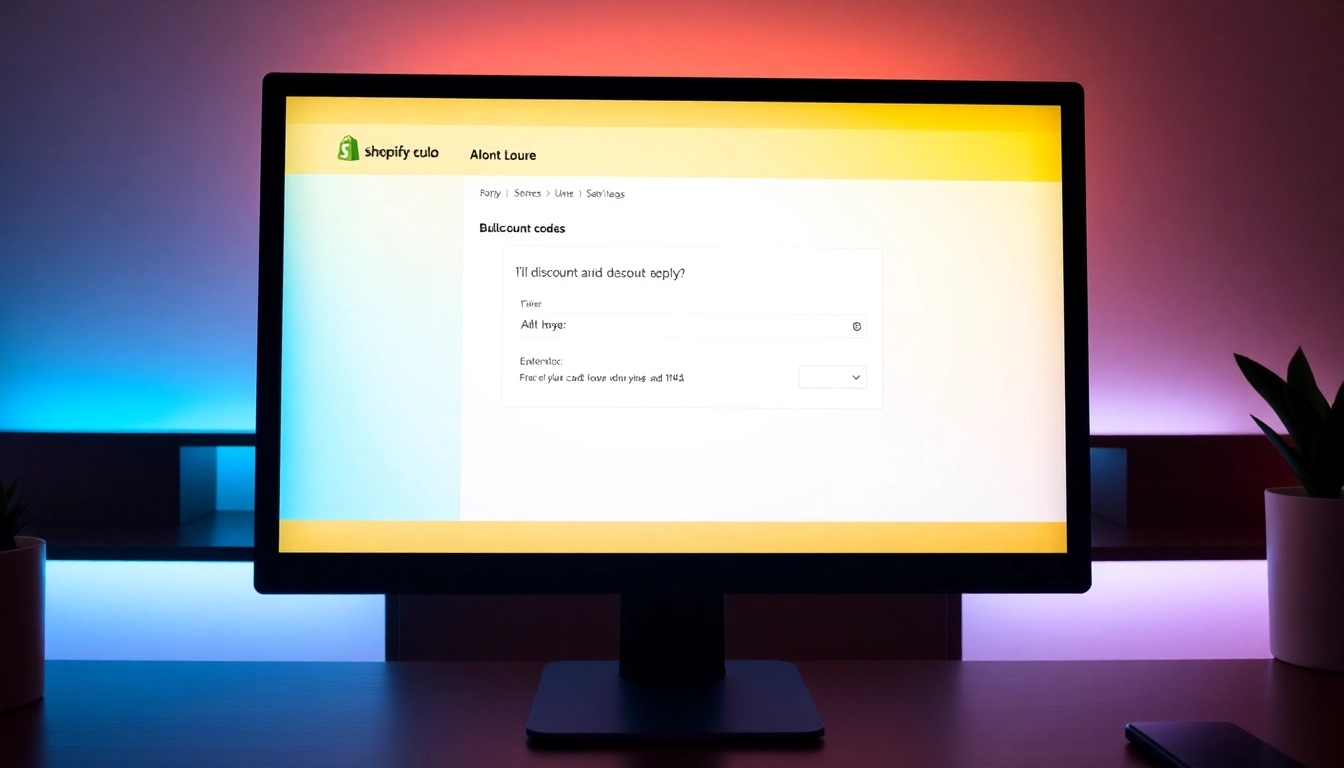Generate shopify bulk discount codes effortlessly with advanced tools on a sleek screen.
